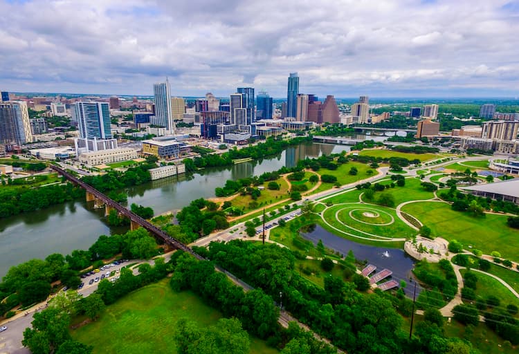 aerieal view of austin