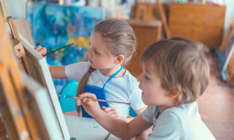 Children painting