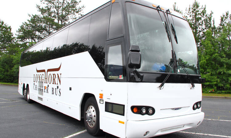 A 56-passenger charter bus