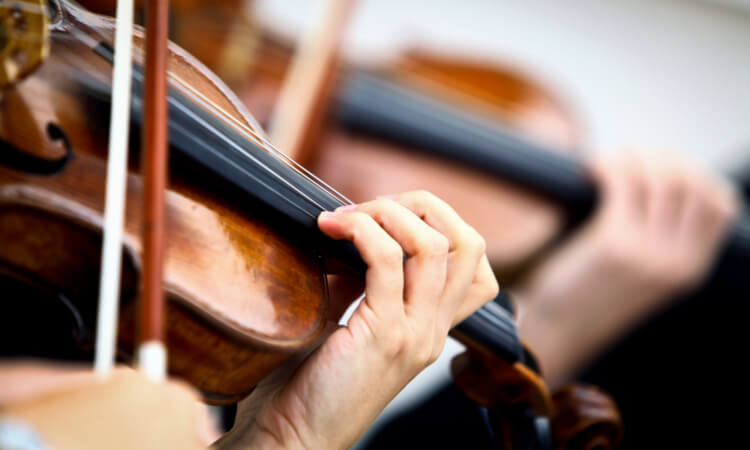 A person playing a violin.